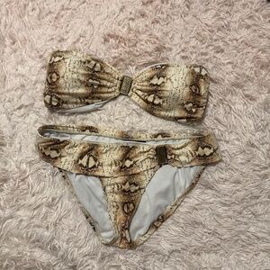 WHBM snakeskin print bikini set size M